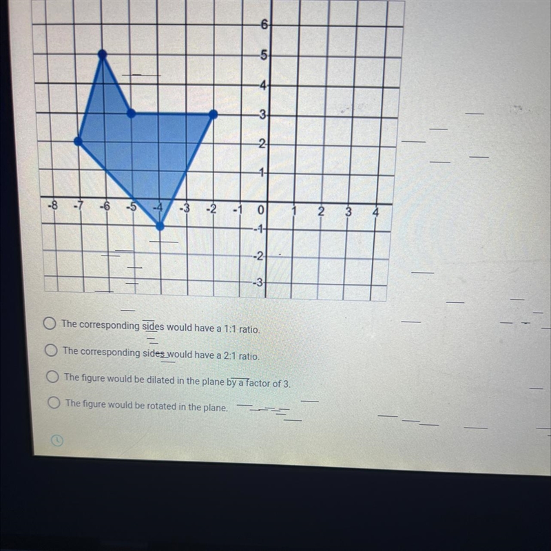 5. Look at the figure in the graph below. If a figure congruent to this one were drawn-example-1