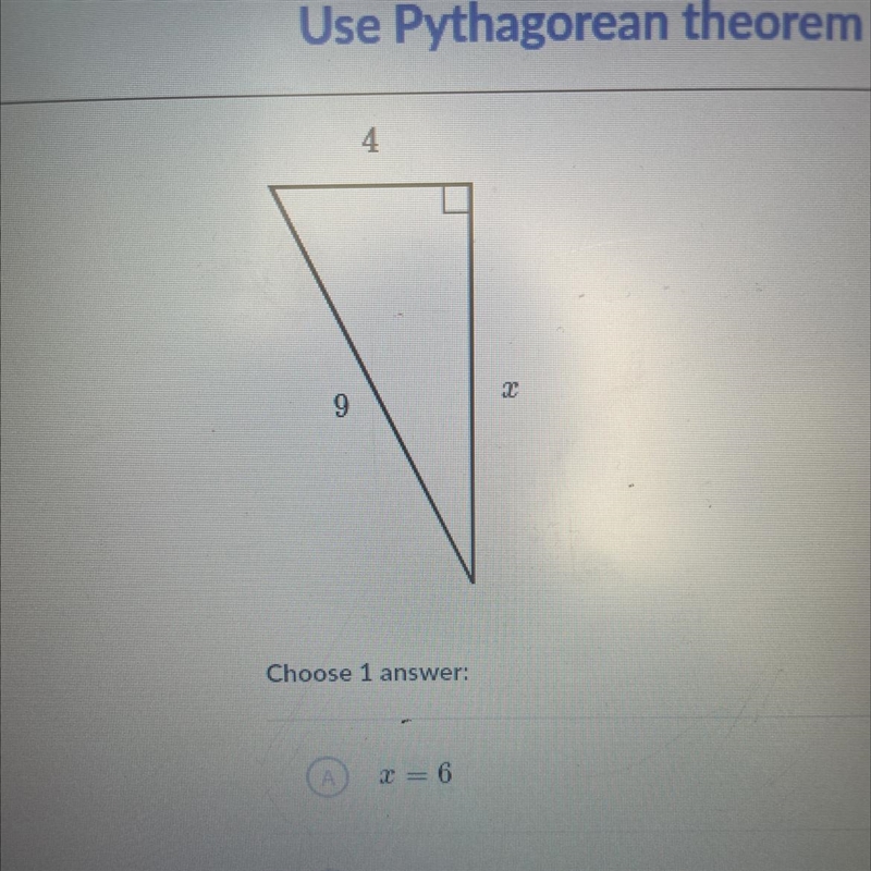 Find the value of x in the triangle shown below. 2 9-example-1