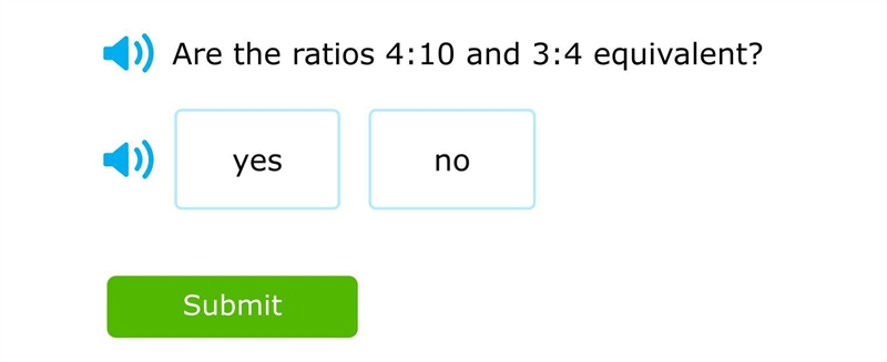 Are the ratios 4:10 and 3:4 equivalent?-example-1