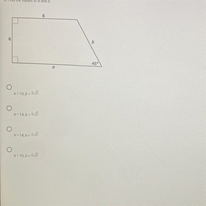 8. Find the values of a and b.-example-1