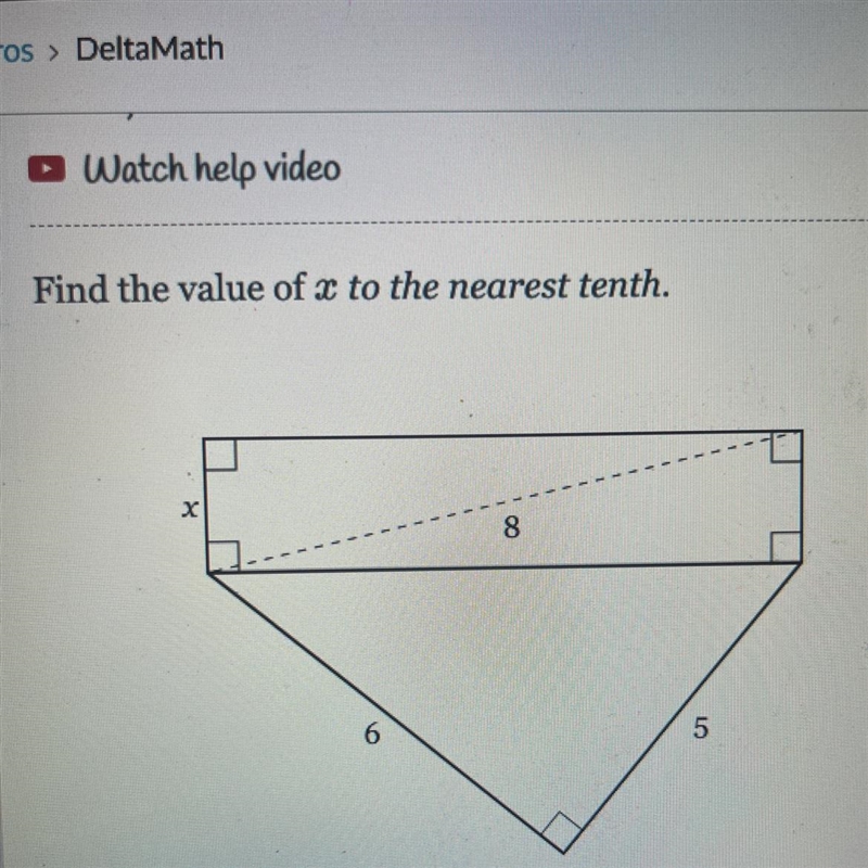 Find the value of x to the nearest tenth.-example-1