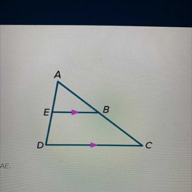 If AB = 12, AC = 16, and ED = 5, find AE.-example-1