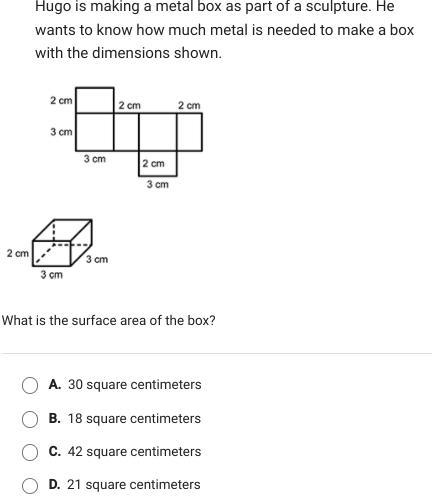 (PLEASE HELP)(THIS IS MIDDLE SCHOOL LEVEL EASY!) What is the surface area of the box-example-1