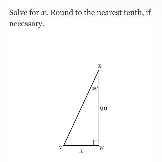 Solve for x round to the nearest tenth-example-1