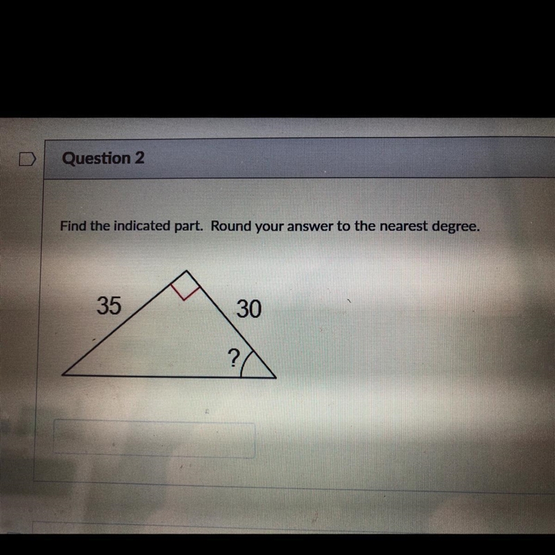 Find the indicated part round your answer to the nearest degree-example-1