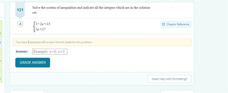 Solve the system of inequalities and indicate all the integers which are in the solution-example-1