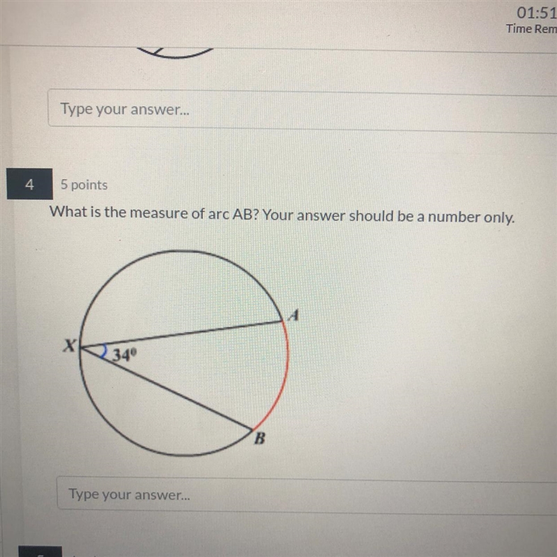 What is the measure of arc AB?-example-1