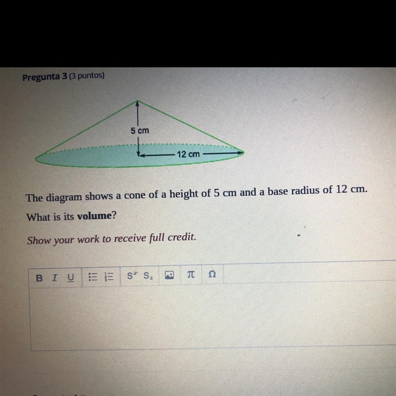 HURRYYY PLEASEEE The diagram shows a cone of a height of 5 cm and a base radius of-example-1