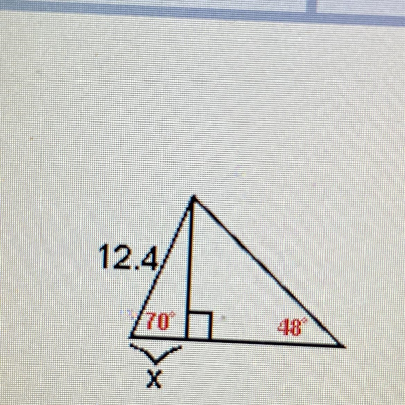 Based on the diagram, which of the following represents the cosine of 70 degrees?-example-1