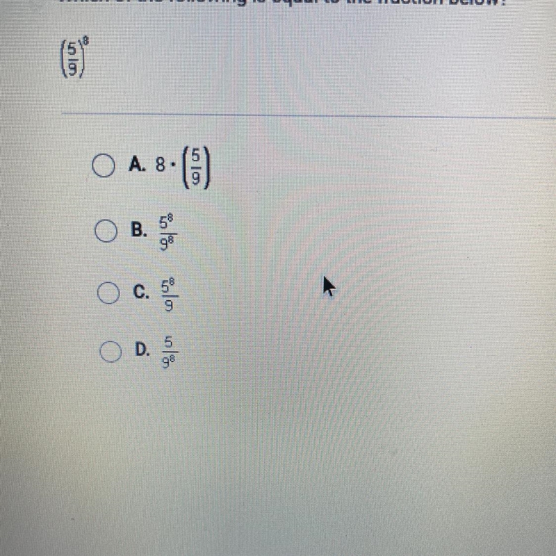 Which of the following is equal to the fraction below?-example-1