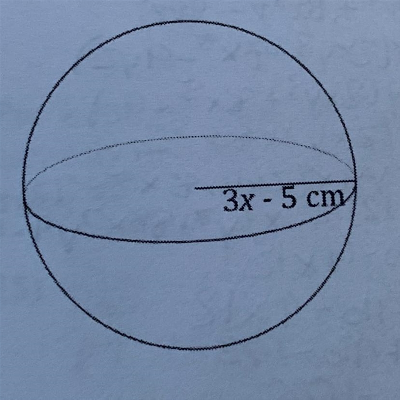 Find a polynomial that represents the surface area of a sphere with a radius of (3x-example-1