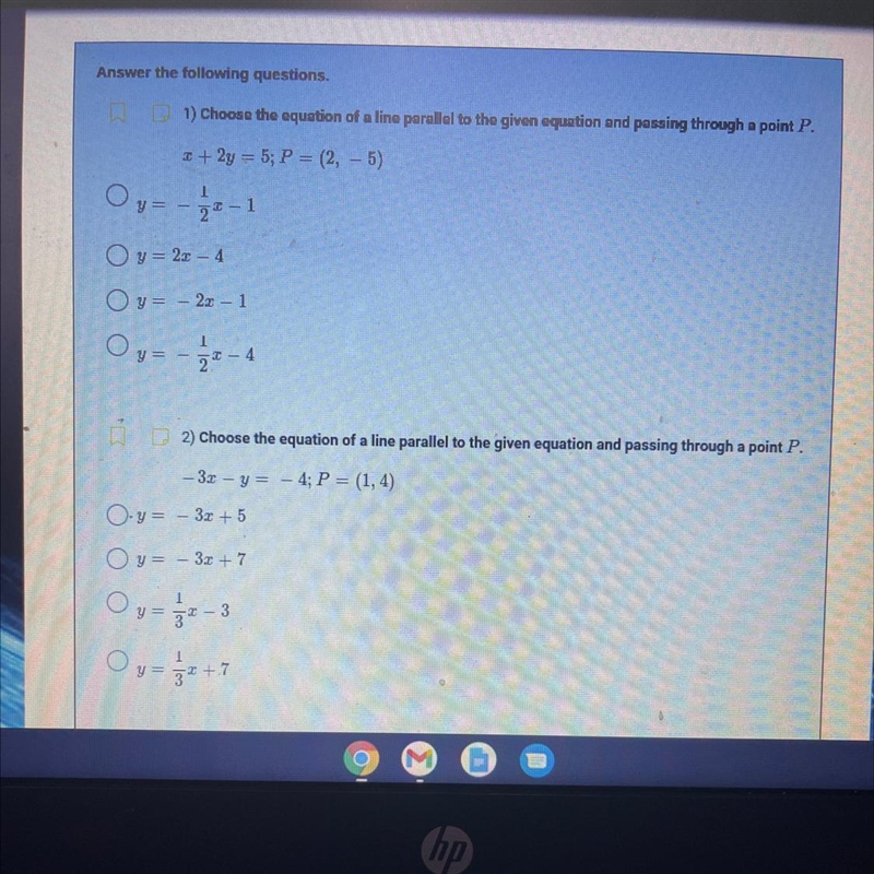 X + 2y = 5; P = (2,-5)-example-1