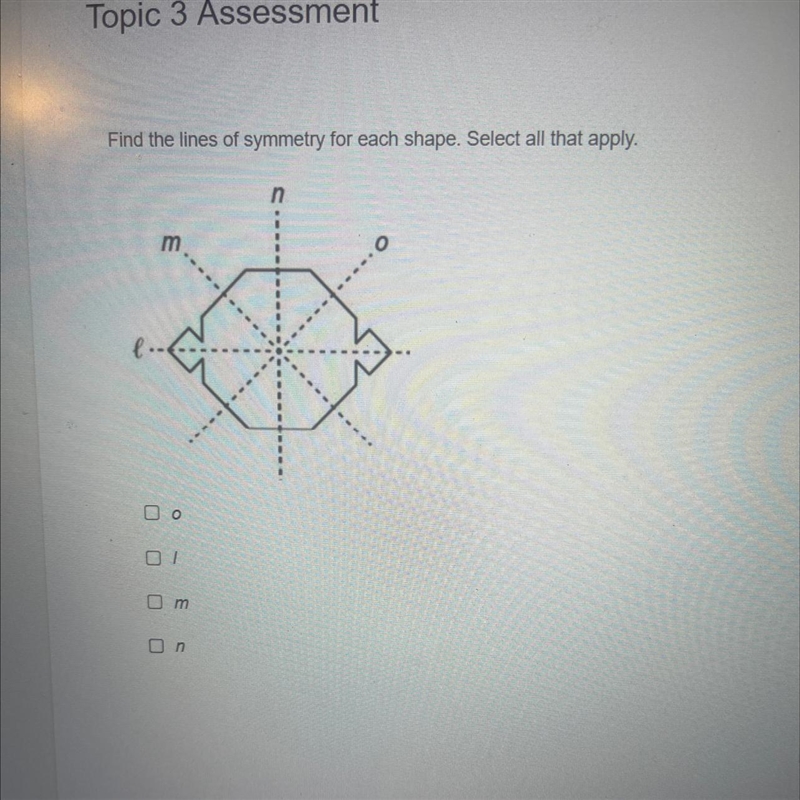 Find the lines of symmetry for each shape. Select all that apply-example-1