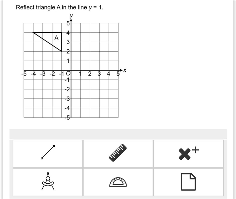 Reflect triangle A in the line y= 1 . PLEASE I GIVE S LOT OF POINTS !!!!-example-1