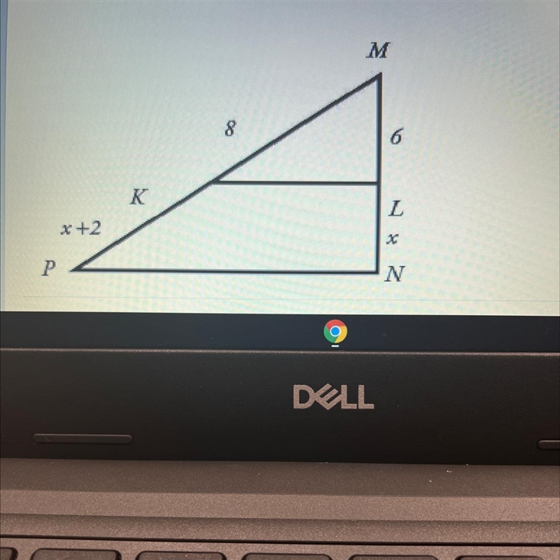 What is the value of x in the diagram below. A.6 B.4.2 C.7 D.4-example-1