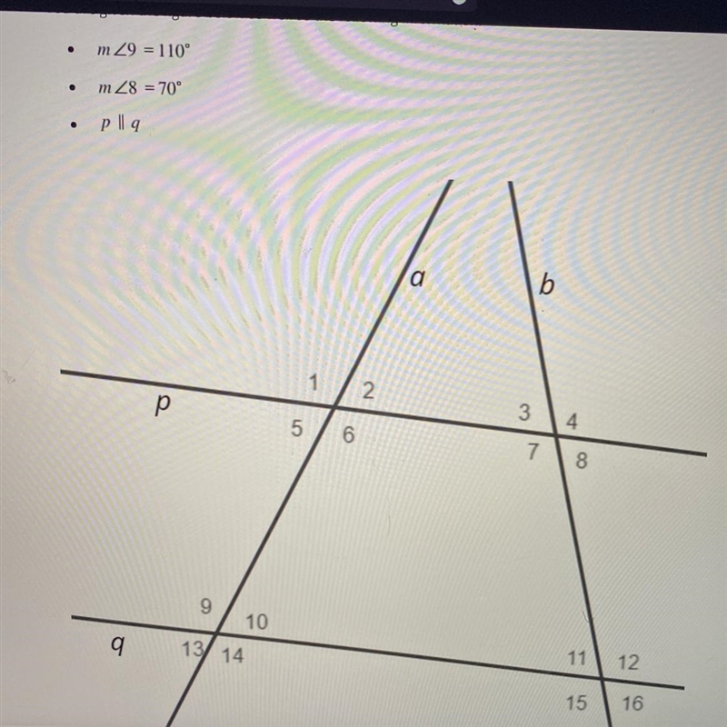 Is a || b ? Explain with angle measurements-example-1