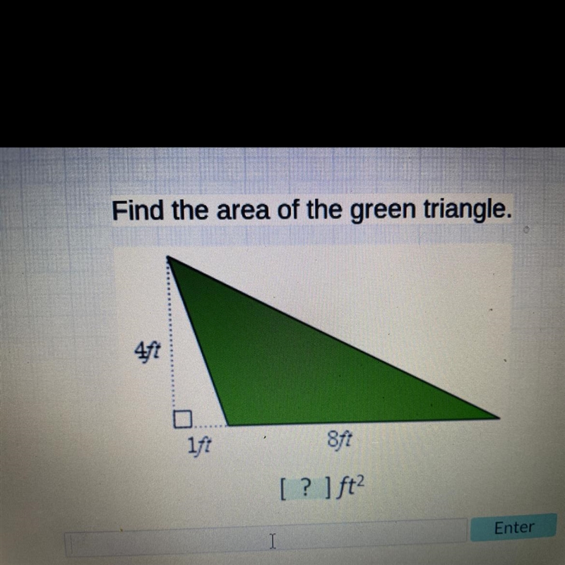 Find the area of the green triangle-example-1