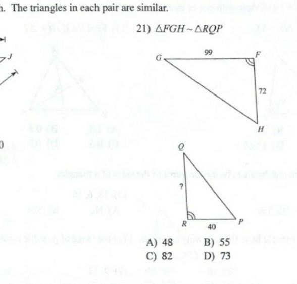 Find the missing link the triangle in each pair or similar-example-1