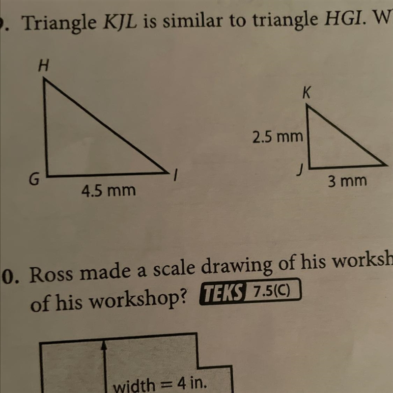 Triangle KJL is similar to triangle HGI what is the length of HG-example-1