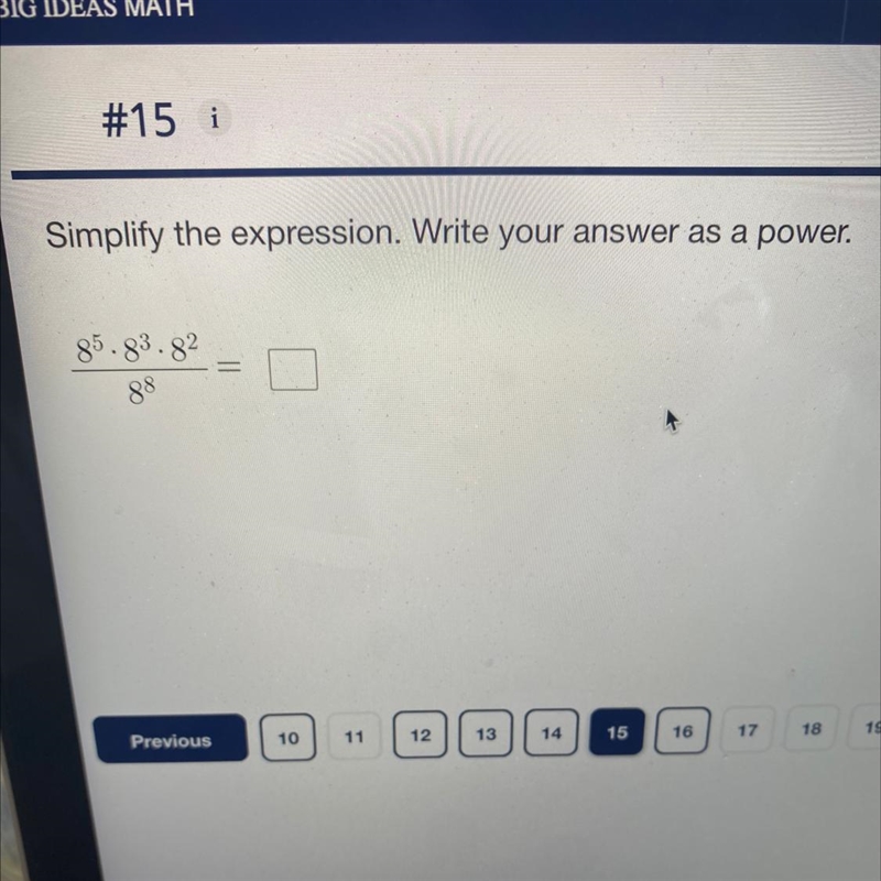 Simplify the expression. Write your answer as a power.-example-1