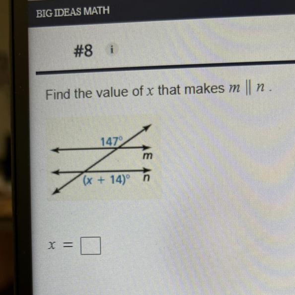 Find the value of x that makes m || n-example-1