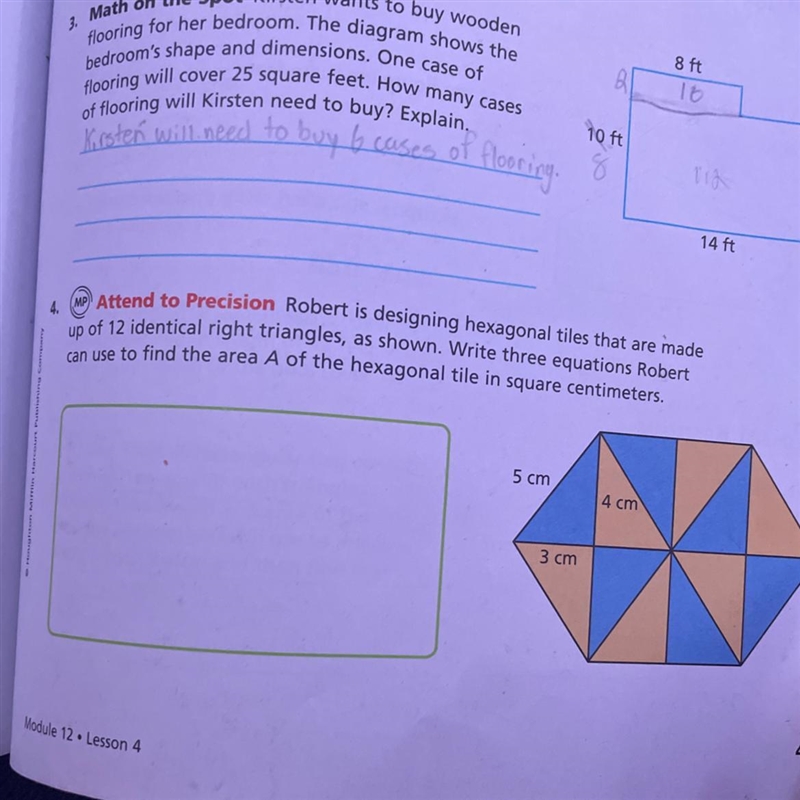 Robert is designing hexagonal tiles that are made up of 12 identical right triangles-example-1