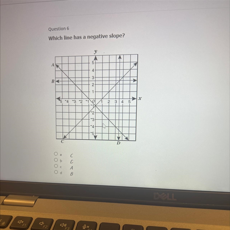 Which line has a negative slope?-example-1