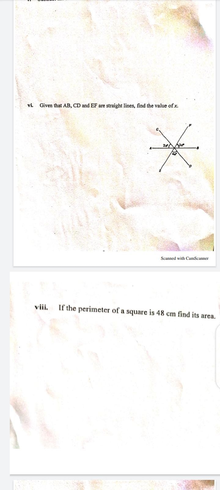 Given that AB , CD, EF are straight lines find the value of x-example-1