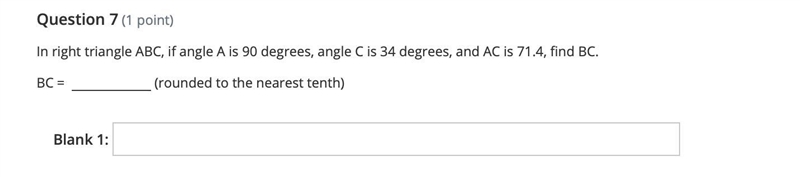 In right triangle ABC, if angle A is 90 degrees, angle C is 34 degrees, and AC is-example-1