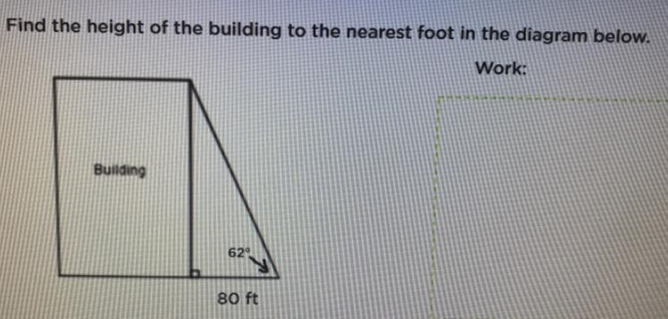 Find the height of the building to the nearest foot in the diagram below. Show work-example-1