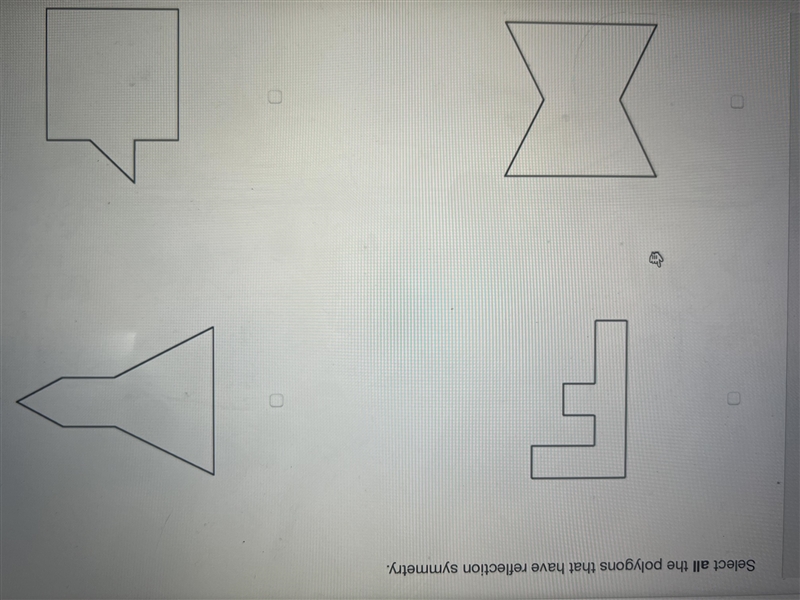 Select all the polygons that have reflection symmetry-example-1