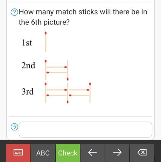 How many match sticks will there be in the 6th picture? 1st 2nd 3rd-example-1