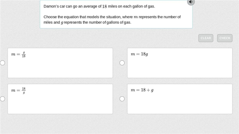 Help me very fast!!!!!!! Damon’s car can go an average of 18 miles on each gallon-example-1