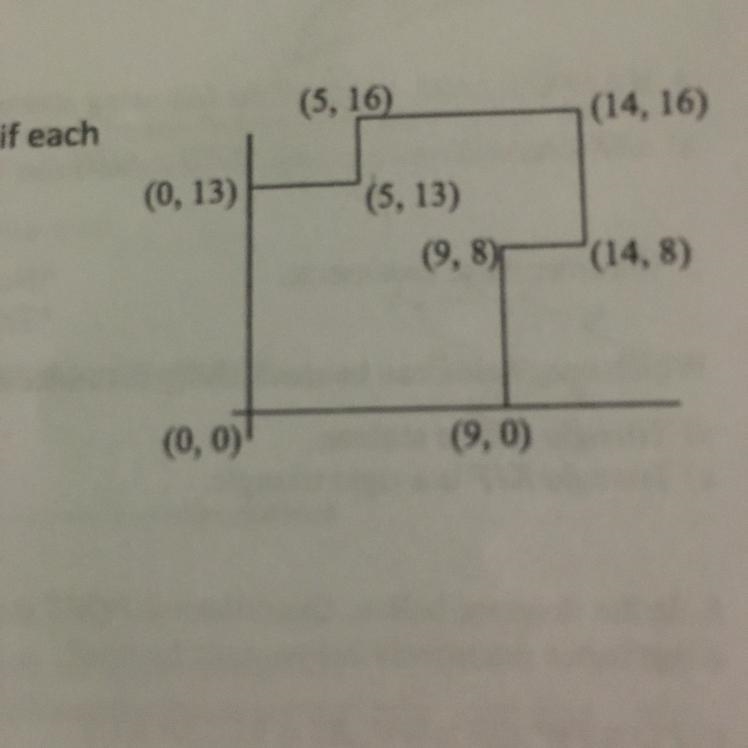 A floor plan of a house is given at the right. What is the area of the floor if each-example-1