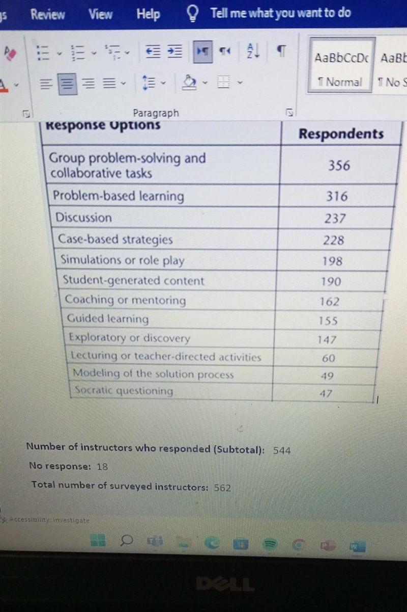 C) Find the percentage of the instructors who are with the case based strategies (out-example-1