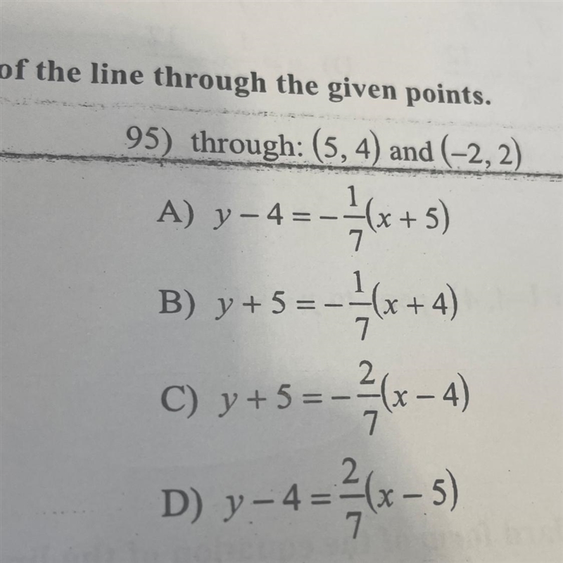 Write the point-slope form of the equation of the line through the given points-example-1