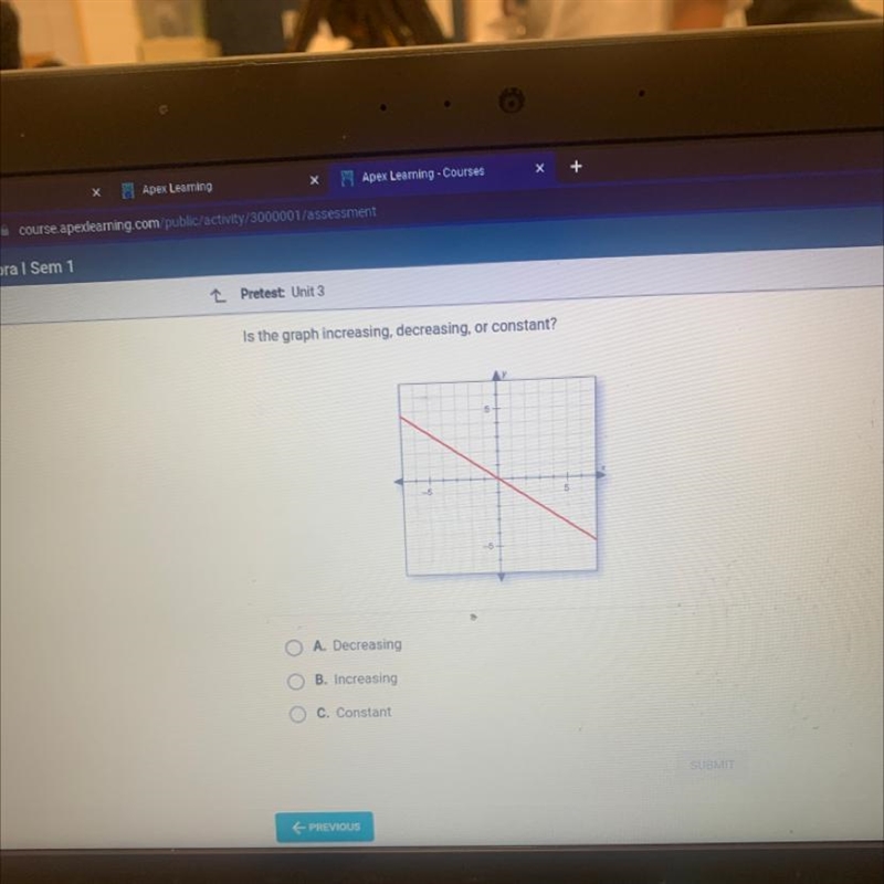 Is the graph increasing, decreasing, or constant?-example-1