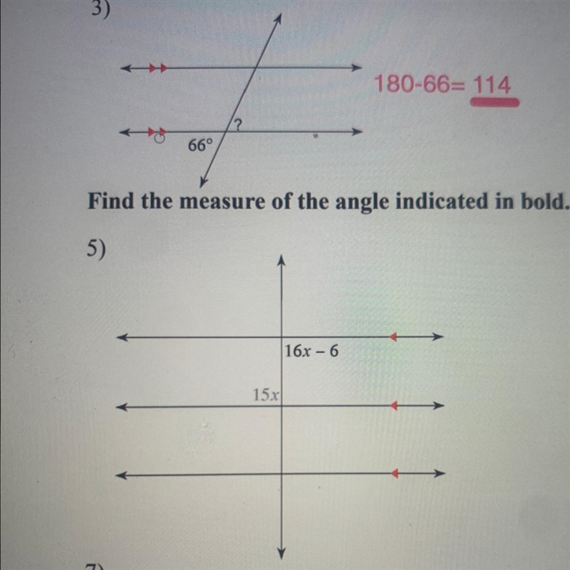 Find the measure of the angle indicated in bold. #5-example-1