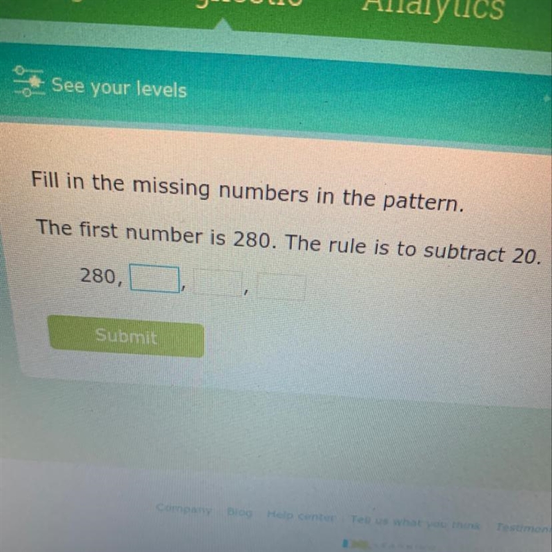 Fill in the missing numbers in the pattern,The first number is 280. The rule is to-example-1