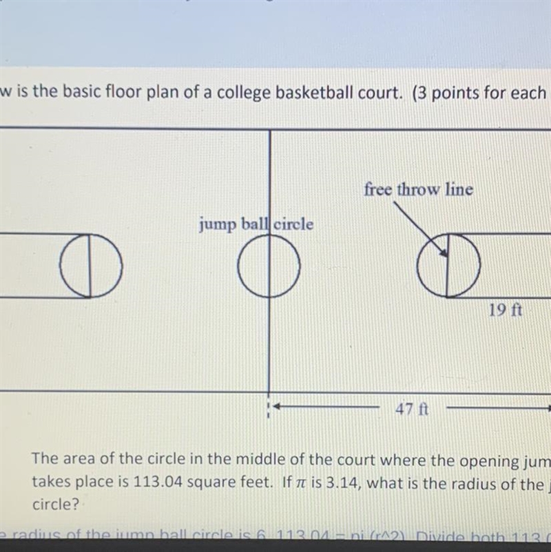 Can anyone help me? The circle at each end of the court that surrounds the free throw-example-1