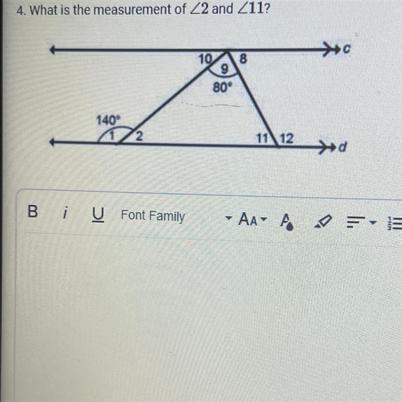 4. What is the measurement of 2 and 11?-example-1