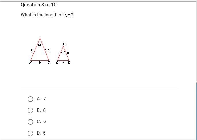 What is the length of DE?-example-1