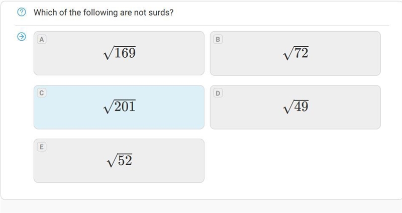 Help question about which is NOT a surd-example-1