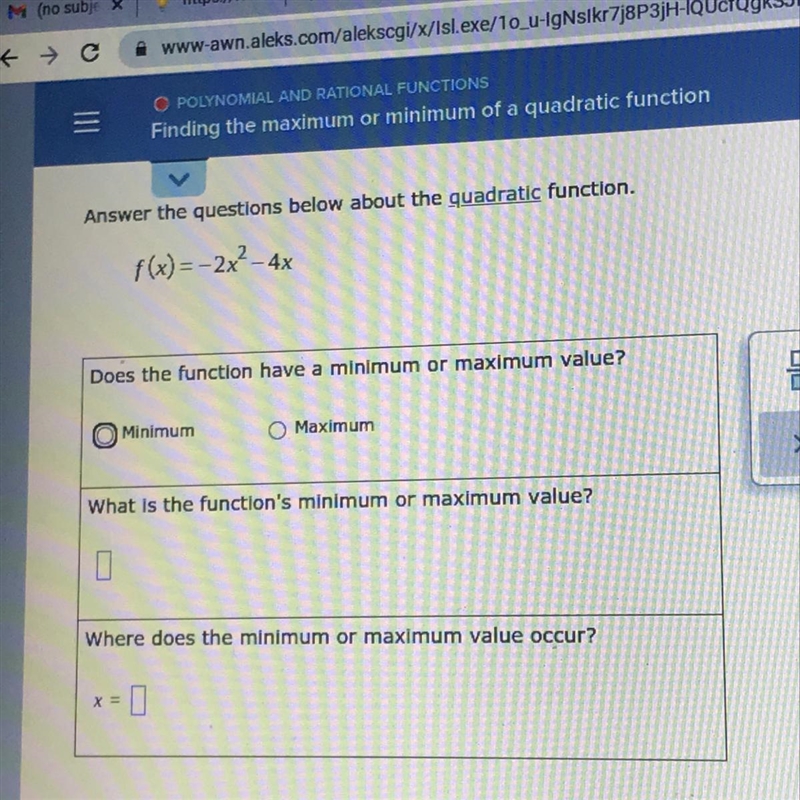 Answer the questions below about the quadratic function.f(x) = -2x² - 4x-example-1