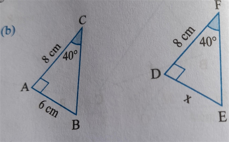 Find unknown angles, value of 'x' and unknown sides:​-example-1