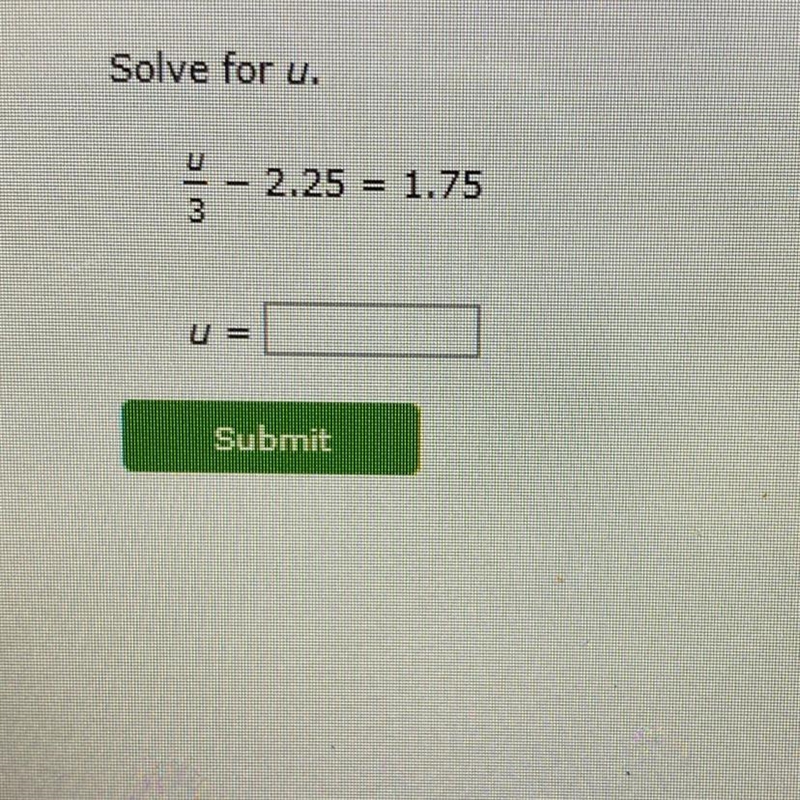 Help me solve for “U”. Please and thanks-example-1