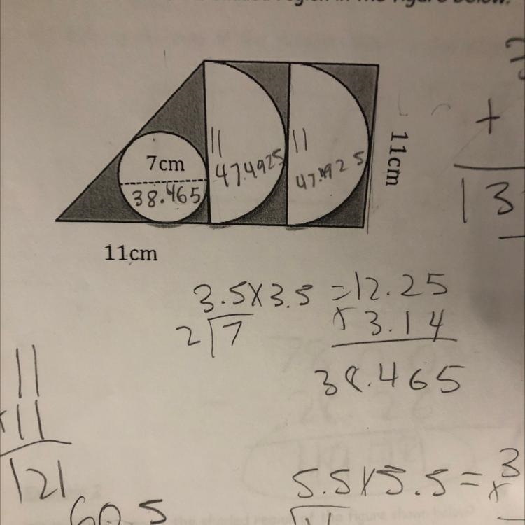 Calculate the area of the shaded region-example-1