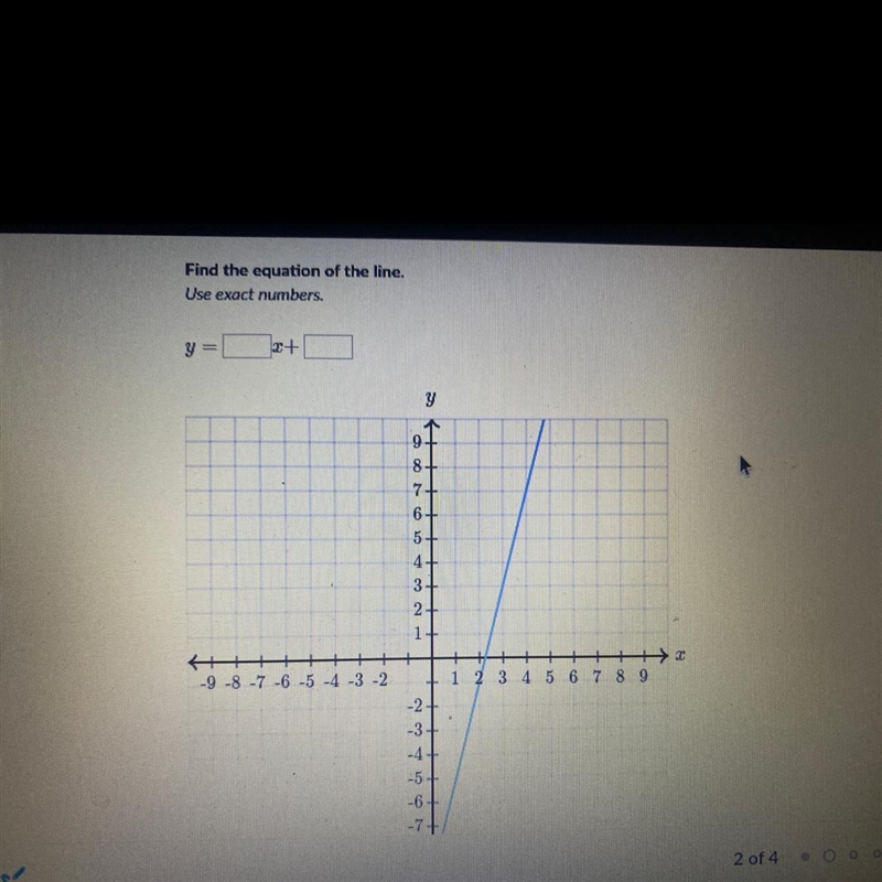 Find the equation of the line. Use exact numbers.-example-1