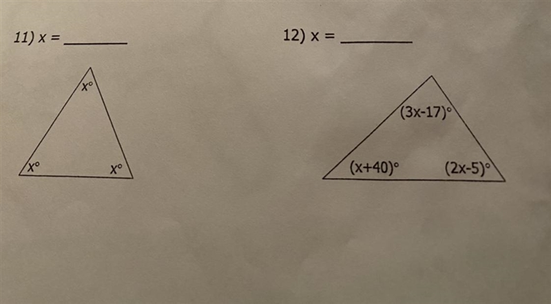 Find the value of X for these twi-example-1