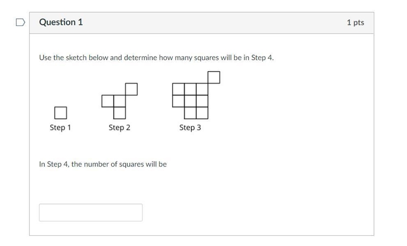 Use the sketch below and determine how many squares will be in Step 4.-example-1